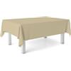 ECOMMERC3 Tovaglia plastificata antimacchia rettangolare 100x140 cm Beige | Per il tavolo di due in cucina, tinta unita e quadretti vichy, tela cerata impermeabile, si pulisce con un panno