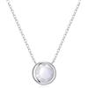 COAI Collana da Donna in Argento 925 con Ciondolo Rotondo in Pietra di Luna Naturale, Collana Pietra di Luna Adularia da Donna