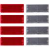BEIJISTAR Kit Riflettore per Rimorchio, 4 Rosso Catarifrangente, 4 Bianco Catarifrangente, Catarifrangente Autoadesivo Rettangolare, per Camion Rimorchio RV Caravan