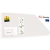 ALLboards Bacheca in sughero bianco 100x40 cm cornice in legno BIANCA