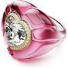 Swarovski Dulcis Anello Cocktail, Gioiello Versatile per Occasioni Speciali con Pavé di Cristalli Cry, Pietre Preziose a Taglio Heart, Placcatura in Tonalità Oro, Taglia 55