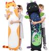 Mewaii Peluche Cuscino Lungo Gatto Gigante 110CM Cuscino di Peluche Kawaii Giocattoli Abbraccio Pupazzo Morbido Stitch Giocattolo Natale Regalo per Ragazza