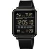 findtime Orologio da polso digitale da uomo, al quarzo, con data luce, cronometro 50 m, impermeabile, sportivo, digitale, per uomini, numeri grandi, rettangolare, coutdown Dual Time 12/24H, Nero ,