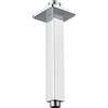 Voolan Braccio doccia con flangia, tubo doccia fisso quadrato montato a soffitto, braccio dritto di ricambio per doccia a pioggia, collegamento universale 1/2 NPT (15,2 cm, cromato)