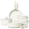 CAROTE Essential Batteria di Pentole con manici amovibili 10 Pezzi,Set Padelle Antiaderenti 22/26cm,Casseruola 18/20/22cm,Wok 26cm con Coperchi, per Induzione,Gas e Forno