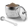 LYHLYA Zuccheriera 304 in acciaio inox 300 ml, per la casa, in metallo, con coperchio e cucchiaio, per spezie, zucchero, caffè, tè, pepe (stile 3)