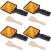 Salubohum 4 Padelle per Raclette, padelle grill antiaderenti con 4 palette di legno per grill elettrico universale, cottura di formaggio e uova