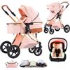 Shineey Passeggino trio, combinazione passeggino 3 in 1 passeggino cittadino con passeggino passeggino pieghevole di lusso con passeggino ad alta vista portatile con neonato passeggino