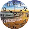 TAHEAT 30 cm Moderno Orologio da parete, Colorato Spiaggia Mare Silenzioso Orologi, Legno Orologio da parete per Cucina/Camera da letto/Soggiorno/Bagno
