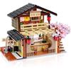 Hallisun Street View Sushi Shop Building Block, dimensioni normali giapponese Sakula House costruzione creativa, simulazione Giappone architettura giocattolo kit per adulti bambini 8+, 763 pezzi