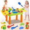 deAO Tavolo da Sabbia e Acqua per Bambini, Giochi da Sabbiera Esterno e Giardino con accessori, Sicurezza e Creatività, Ideale per Spiaggia e Cas