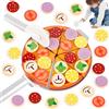 TNOMSNO Pizza Giocattolo per Bambini, Pizza in Legno Bambini Cucina Bambini Legno Pizza Accessori, Accessori Cucina Giocattolo da Educativi Montessori con Pizza,Tagliapizza