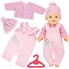 YAJIMAOY Completi per bambole, vestiti per bambole, bambole appena nate, accessori per bambole con cappello, pantaloni a maniche lunghe, per bambole 35-43 cm, regali per ragazze e ragazzi (A)