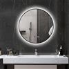 HOMCOM Specchio da Bagno con Luce LED Regolabile, Specchio Rotondo Anti Nebbia 70 cm, Specchio da Parete con Smart Touch con Display Ora e Temperatura e Funzione Memoria, IP44, Nero