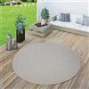 Paco Home Tappeto da esterni per terrazza e balcone, da cucina, tinta unita, crema-beige, Dimensione:300x400 cm