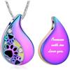 AIWENXI Zampa di animali domestici stampa teardrop urna collana per cenere per cane/gatto cenere ciondolo per cremazione gioielli commemorativi per donne e uomini