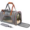 Treer Borsa per Trasporto Gatti Piccoli da Passeggio,Pieghevole Trasportino Cane per Gatto/Gatti/Cane/Cani Trasportino Morbido e Aereo Borsa (46x26x28cm,Grigio Chiaro)
