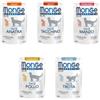 Generico Monge Monoprotein Gatto Patè, alimento completo monoproteico per gatti, monge umido gatto gusti ASSORTITI | 12 bustine da 85 grammi l'una.