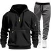Yekdmxop Tuta Uomo Completa Tuta Da Ginnastica Uomo Invernale Felpata Completo Sport Maglia Felpa con Cappuccio e Pantalone Due Pezzi Set Tracksuit Felpa Con Zip Suit Tuta Abbigliamento Sportiva Tuta Completa