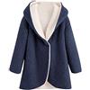 Xmiral Cappotto con Cappuccio Donna Taglie Forti Felpe Eleganti Donna Sweatshirt Donna Maniche Lunghe Giacca Donna Inverno (3XL,Marina Militare)