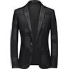 LQX Abito Uomo Base Bavero Blazer Uomo Stampa Lusso Manica Lunga Giacca Uomo Svestibilità Slim Bottoni Design Abito Giacca Uomo Magia Spettacolo Cosplay Giacca Uomo D-Black3 L