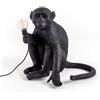 Seletti lampada in resina Monkey Lamp Black seduta 34x30x32cm