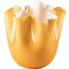 Venini vaso Fazzoletto Opalino ambra interno lattimo Ø13.5cm