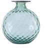 Venini vaso Monofiore Balloton verde rio filo rosso sangue di bue Ø18cm