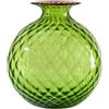 Venini vaso Monofiori Balloton verde erba filo rosso Ø14cm