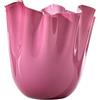 Venini vaso Fazzoletto magenta interno lattimo piccolo Ø13xH13cm