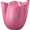 Venini vaso Fazzoletto Opalino magenta sabbiato interno lattimo piccolo Ø13xH13cm