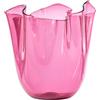 Venini vaso Fazzoletto Opalino magenta trasparente piccolo Ø13xH13cm