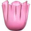Venini vaso Fazzoletto magenta trasparente sabbiato piccolo Ø13xH13cm