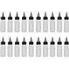 Agatige Bottiglie vuote di inchiostro per tatuaggi, 20 pezzi 30ml Contenitore per pigmenti per tatuaggi in plastica trasparente Flacone con tappo a spirale per solventi Inchiostro liquido Colla per pittura