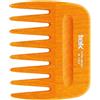 Tek pettine afro per capelli in legno di frassino, colore arancione - Handmade in Italy