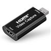 WEHOOM HDMI Video Capture, 1080P Capture Card 4K, USB Capture Card, 4K HDMI Capture Card, anteprima in tempo reale, Adatto per giochi in Streaming, Videoconferencia, Enseñanza, Enseñanza
