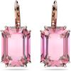 SWAROVSKI ORECCHINI PENDENTI MILLENIA, TAGLIO OTTAGONALE ROSA