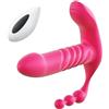 ModexO Plug anale Vibratore telescopico a 7 frequenze con vibratore a tre motori, plug anale con punto G, giocattolo sessuale Per Macchina per il sesso con masturbatore con dildo per donna