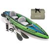 Intex 68306 Canoa Challenger K2 2 Set Gonfiabile con Pompa e Remi 351x76x38 cm