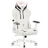 DIABLO X-Ray Sedia Gaming Poltrona da Ufficio Braccioli 4D Design Ergonomico Perforazione Pelle Sintetica Funzione di Inclinazione Bianco-Nero Normal (L)