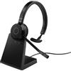 Jabra Cuffia con microfono Jabra Evolve 65 TE UC Mono with LINK 390 USB-A and Charging Stand [EVOLVE65TEMUCUSBASTA]