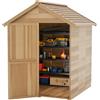 Outsunny Casetta da Giardino in Legno 1.8x2m con Porta Doppia, Finestra e Base Inclusa, Colore Legno|Aosom