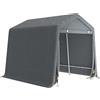 Outsunny Tenda Garage 2.4x2m per Veicoli e Biciclette in Metallo e Tessuto PE, Grigio Scuro