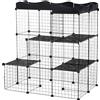 PawHut Recinto per Animali Domestici Modulabile e Multilivello con Rampa e 2 Porte in Acciaio e PP, 105x70x116 cm, Nero