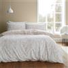 Bianca Set copripiumino reversibile con federe, in cotone spazzolato, motivo floreale, per letto super king size, colore naturale