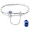 LNQOBU Bracciale in Argento con maglia Snake e chiusura a cuore Compatibile con Pandora Europei Charms da Donna