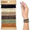 Hebterrka Set di 24 fasce per capelli boho per capelli, fascia per capelli a treccia, supporto per coda di cavallo con 6 colori e 4 eleganti design per donna