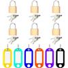MEMOFYND 6 mini lucchetti, con 6 chiavi colorate, set di lucchetti in rame con chiave, serratura di sicurezza per bagagli, adatti per valigie, zaini, cassette postali, portagioie
