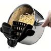 Generico Scolapasta silicone,scolapasta da pentola,colino per pasta,adatto a tutte le pentole e padelle,perfetto per scolare pasta,verdura e frutta (grigio silicone duro)