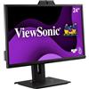 ViewSonic VG2440V 60,5 cm (24 Zoll) Monitor aziendale (Full-HD, IPS-Panel, HDMI, DP, USB 3.2 Hub, Webcam con microfono, Regolabile in altezza, altoparlante, Eye-Care, 4 anni Servizio di cambio) Nero